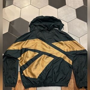 Reebok Athletic Wear M Nylon Dark Green Gold Logo Wind Track Suit Vintage 1990s